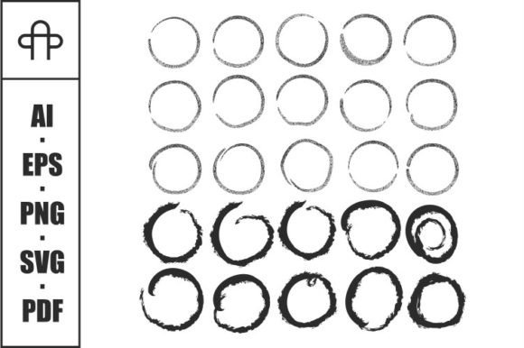 Abstract Black Circle Frame Set Bundle: Graphics & Web Elements