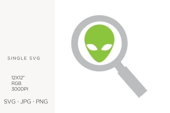 Alien Head Inside Magnification Glass