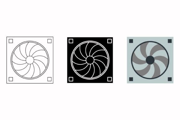 Computer Fan Icon Collection: Web Elements & Graphics