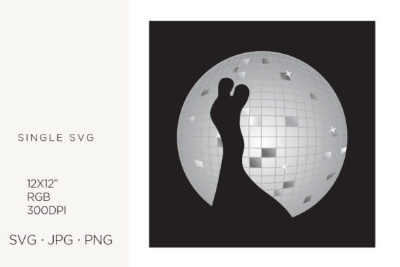 Couple with Disco Ball Graphics & Illustrations