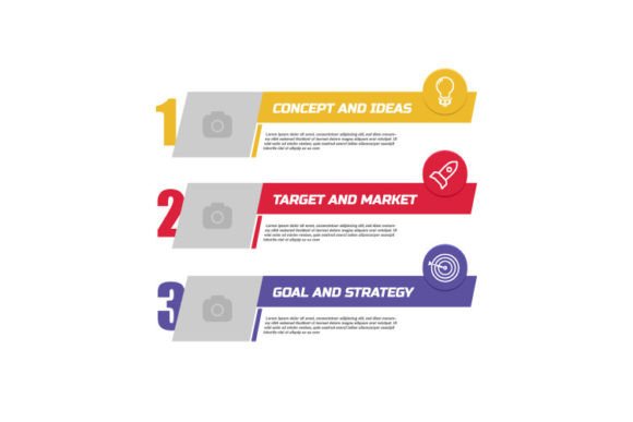 Creative Infographic Three Steps Design: Web Elements & Graphics