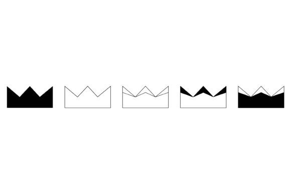 Crown Icon Collection Line Art: Graphics & Web Elements