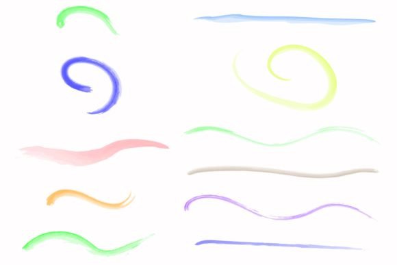 Curved Watercolor Line Collection: Graphics & Web Elements