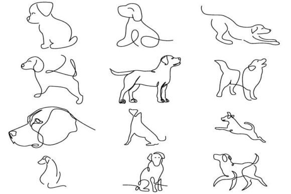 Dog Line Art Collection: Graphics & Web Elements for Crafters