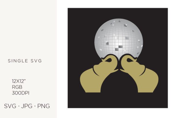 Gold Elephants and Disco Ball Graphics & Illustrations