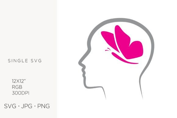 Head Butterfly. Vector Logo Icon: Graphics & Illustrations