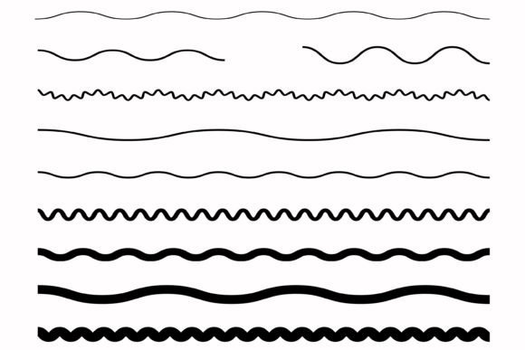 Horizontal Wavy Line Divider Collection: Graphics & Web Elements