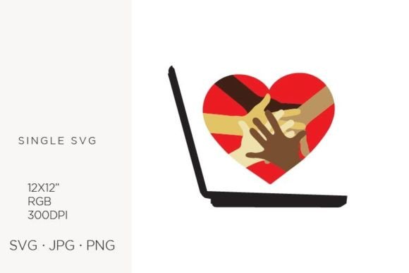 Laptop, Red Heart & Hands: Graphics for Human-Centered Illustrations