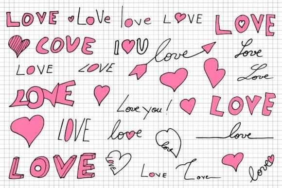 Love Doodles Collection: Graphics & Web Elements for Creative Sellers