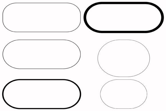 Oblong Oval Circle Line Collection: Web Elements & Graphics