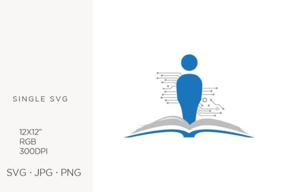 Open Book, Mother Board & Human Figure Graphics