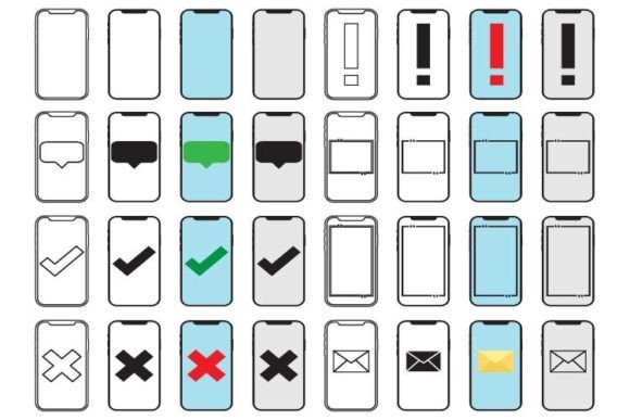 Phone Notification Collection: Graphics & Web Elements