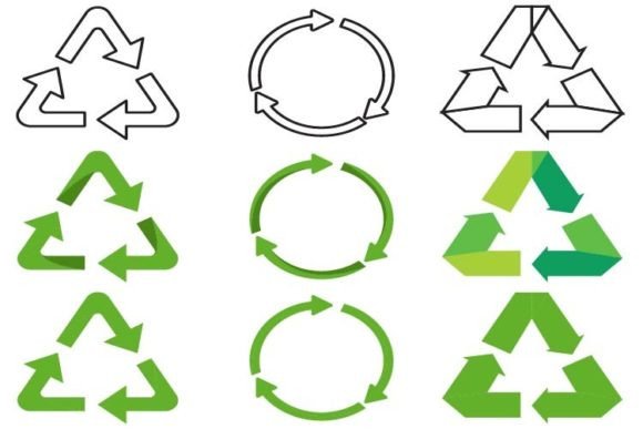 Recycle Sign Collection: Graphics & Web Elements